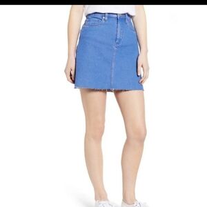 Blank NYC friendly skies denim mini skirt